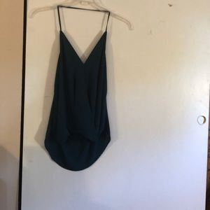 Dark Green/Turquoise Sheer Halter Top